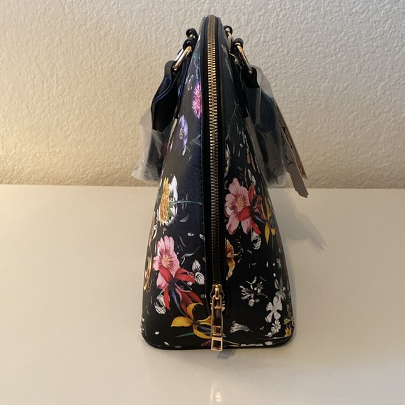 NWT Boutique Floral and Butterfly Print Large Dome Bag - Picture 6 of 11
